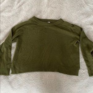 Cropped olive sweater